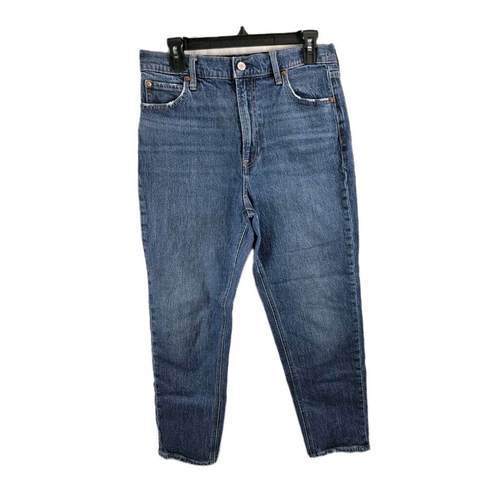 GAP Women's 30/ 10R Mom Jean High Rise Jeans Denim Blue Cotton Casual Everyday